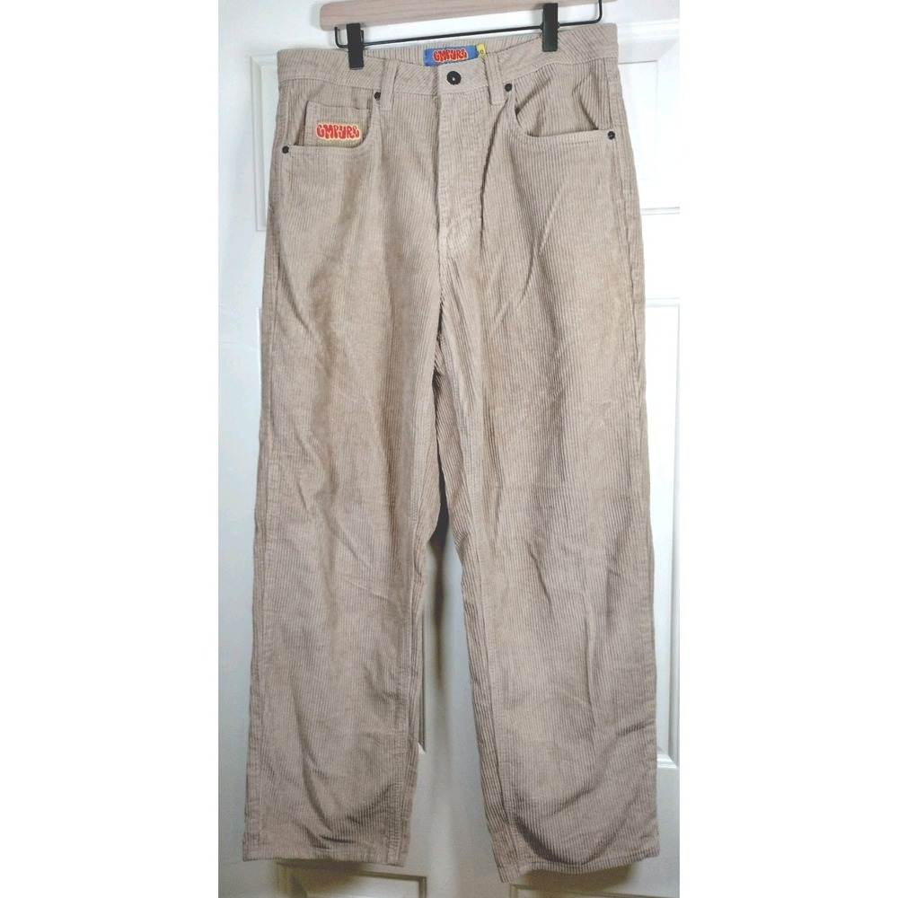 Empyre Corduroy Pants Mens Size 30 (Measures 32) Beige Skate Y2K Boombox